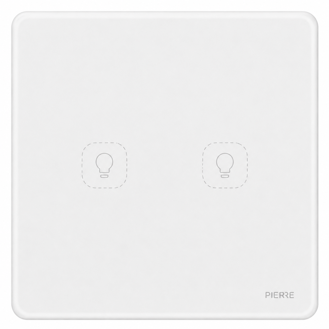 Rounded Series 2 Gang Light Switch - White (no Neutral)