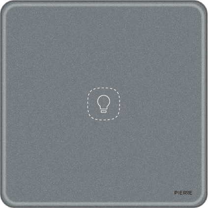 Rounded Series 1 Gang Light Switch - Grey (no Neutral)