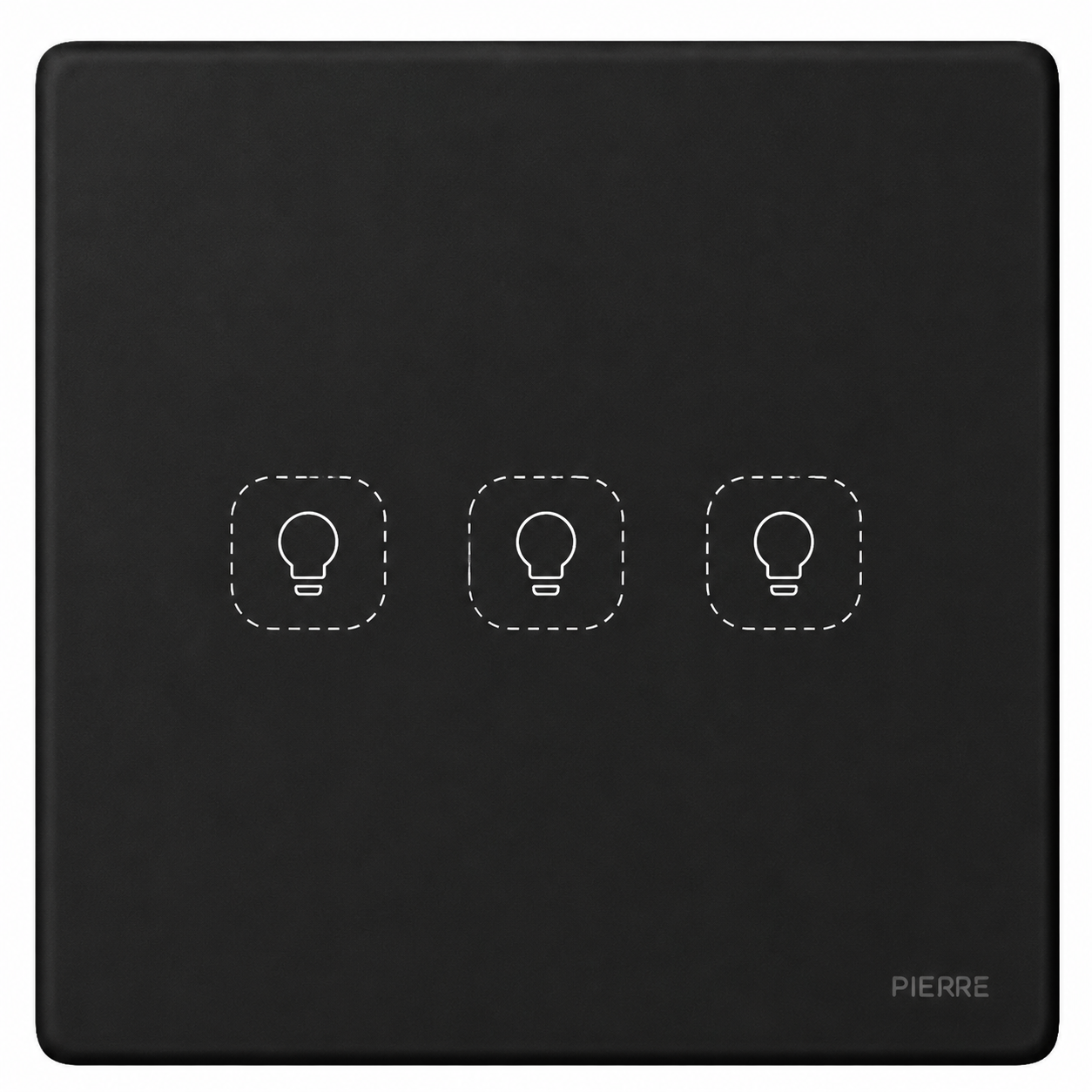 Rounded Series 3 Gang Light Switch - Black (no Neutral)