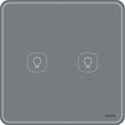 Rounded Series 2 Gang Scene Switch - Grey (L+N)