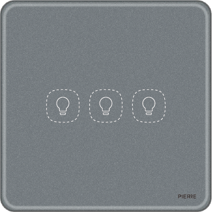 Rounded Series 3 Gang Light Switch - Grey (no Neutral)