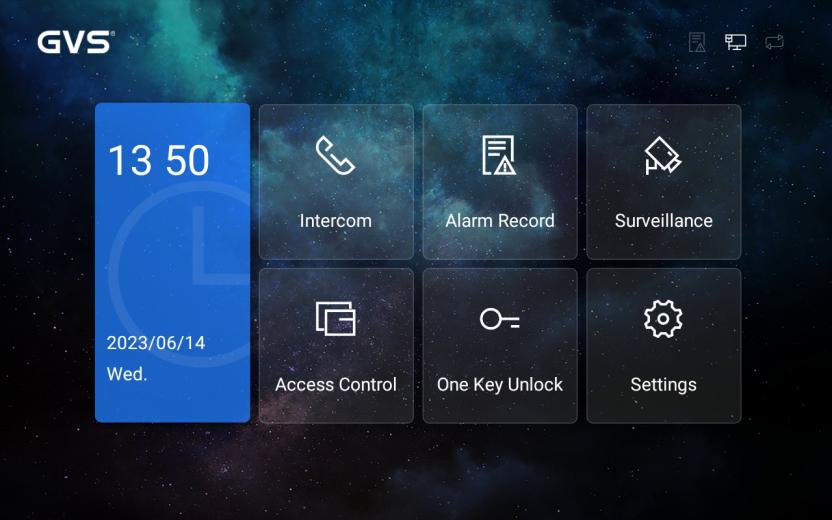 Main interface of the Receptionist device